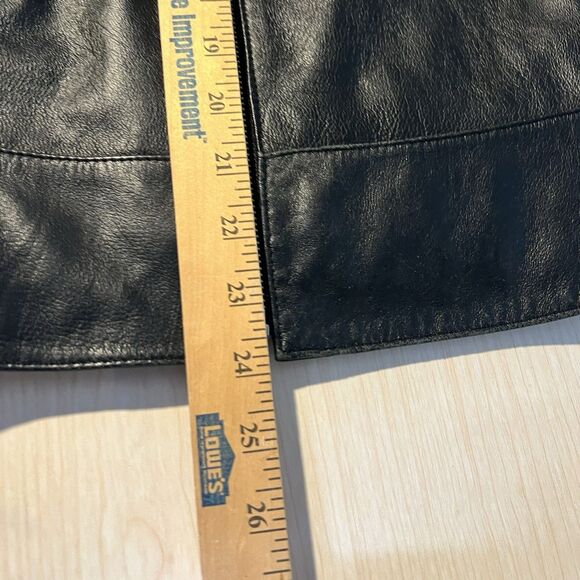 Womens VTG Nancy Bolen L City Zip Jacket Lamb Nappa Leather Wool Biker Retro - Picture 7 of 7